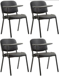 4-delige Set Vergaderstoelen - Conferentiestoelen - Klaptafel voor Extra Werkruimte Kleur zwart