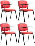 4-delige Set Vergaderstoelen - Conferentiestoelen - Klaptafel voor Extra Werkruimte Kleur rood