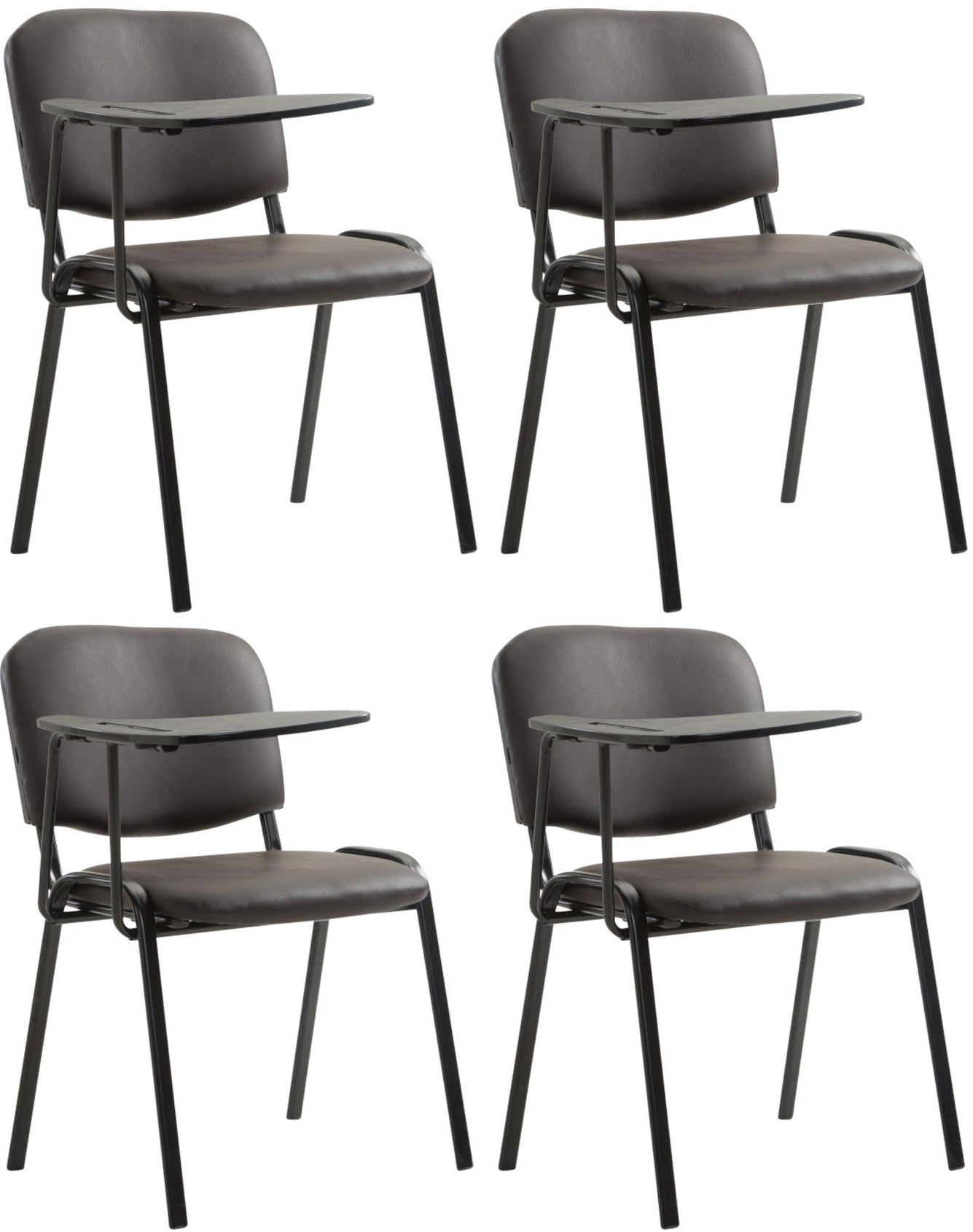 4-delige Set Vergaderstoelen - Conferentiestoelen - Klaptafel voor Extra Werkruimte Kleur bruin