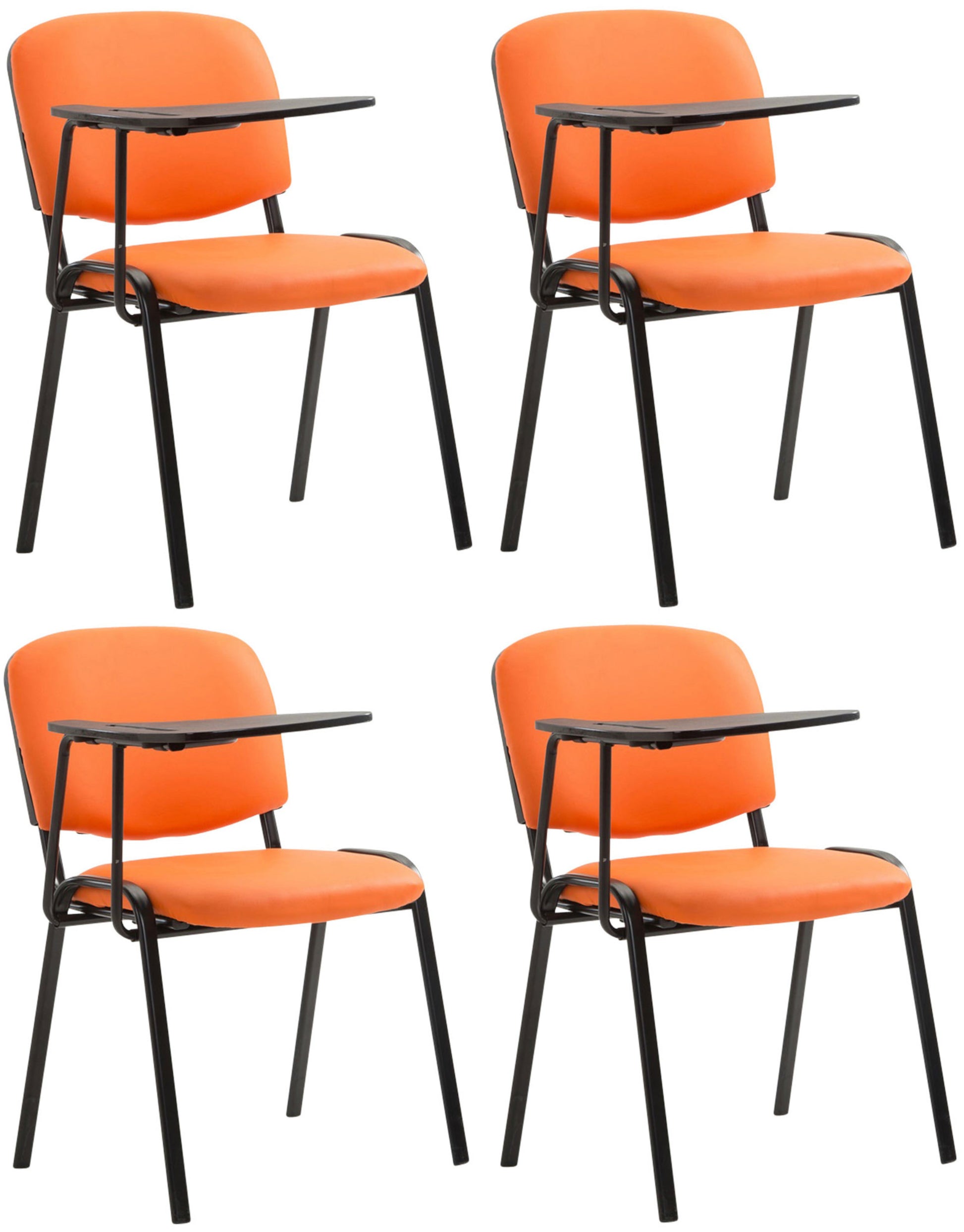 4-delige Set Vergaderstoelen - Conferentiestoelen - Klaptafel voor Extra Werkruimte Kleur oranje