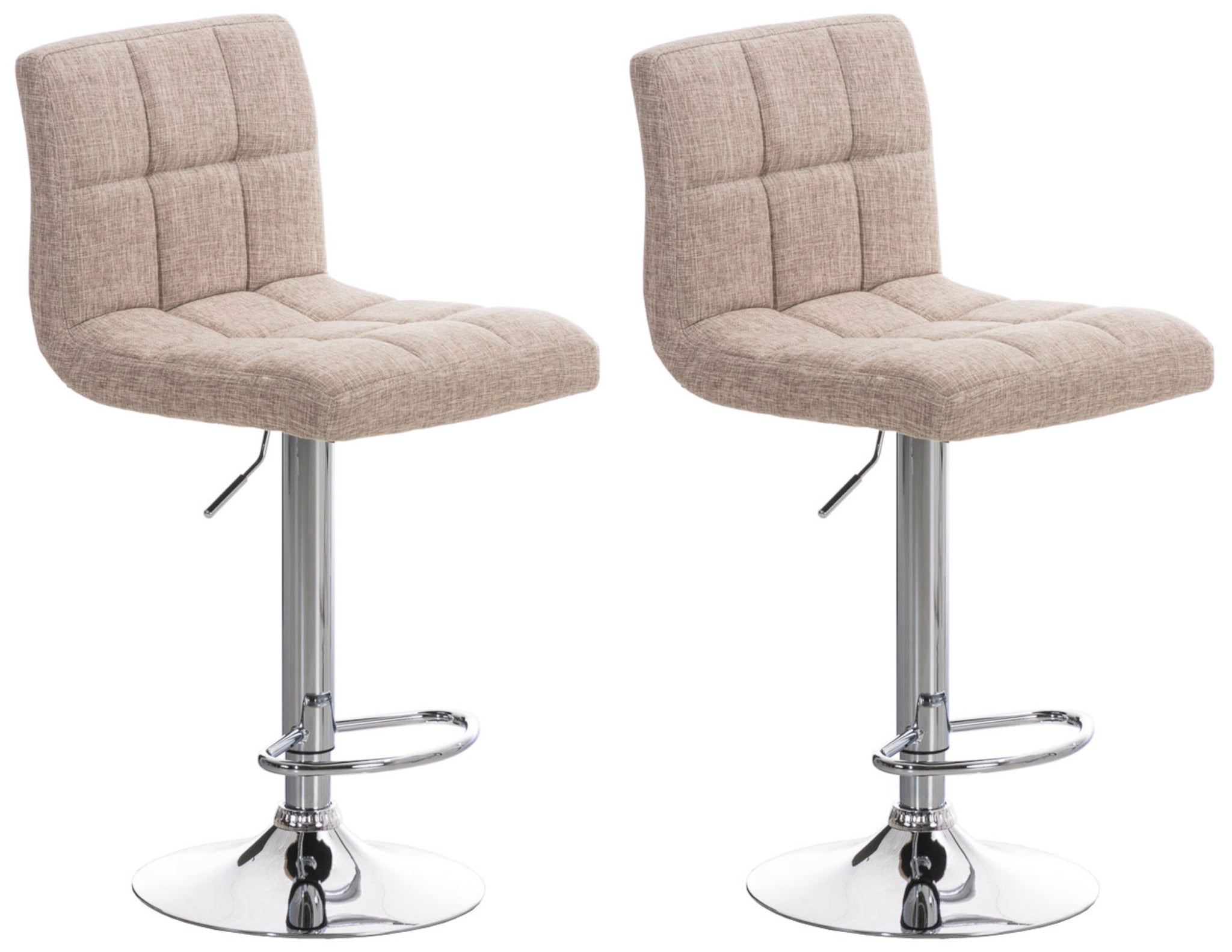 Set van 2 Verstelbare Barkrukken - Hoge Krukken - Maximaal Zitcomfort Kleur crème
