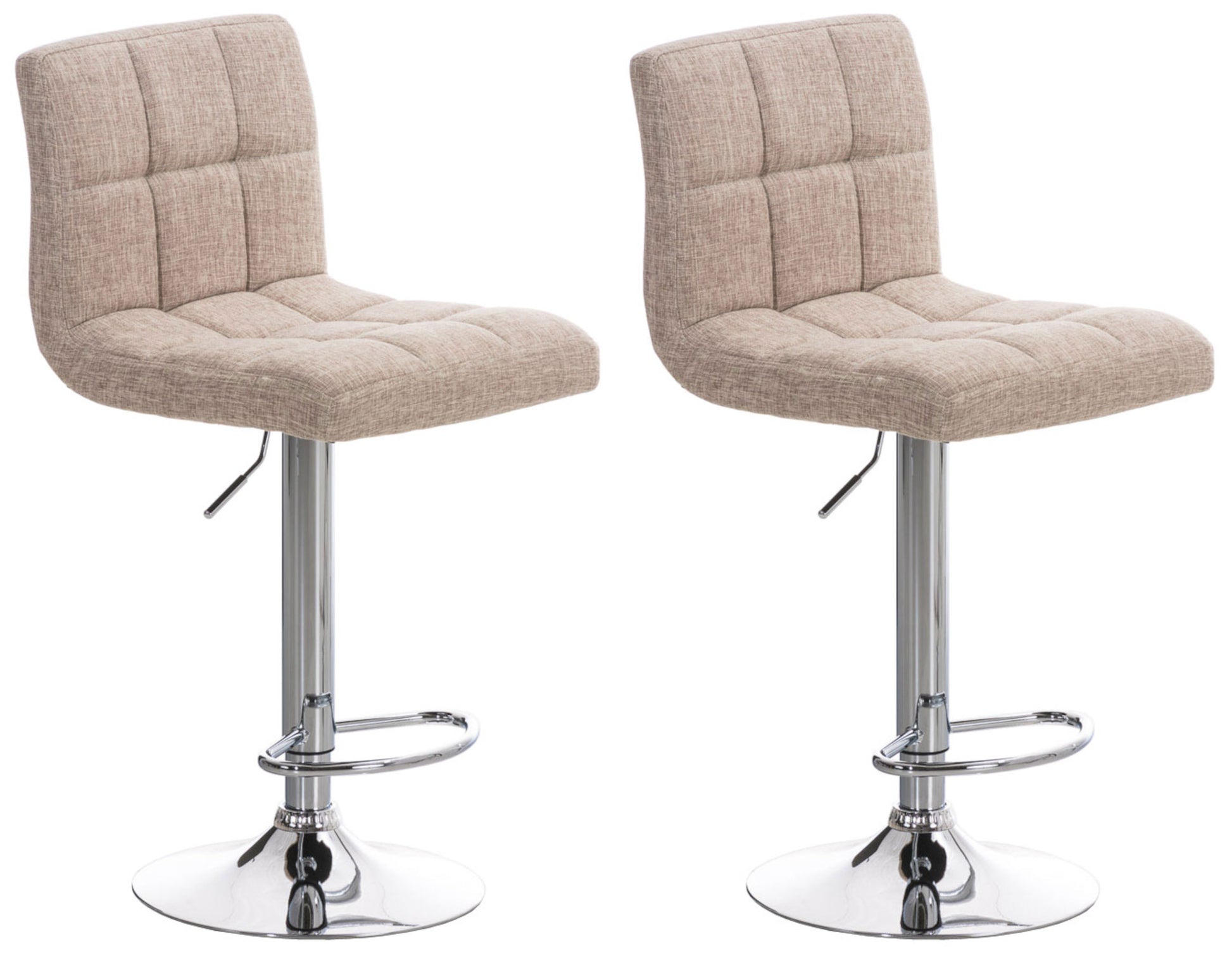 Set van 2 Verstelbare Barkrukken - Hoge Krukken - Maximaal Zitcomfort Kleur crème