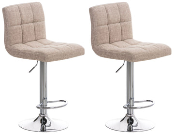 Set van 2 Verstelbare Barkrukken - Hoge Krukken - Maximaal Zitcomfort Kleur crème