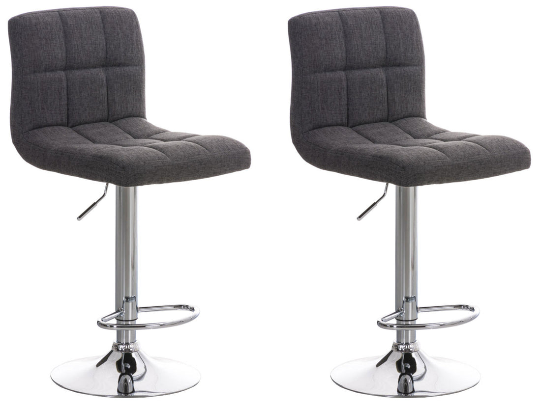 Set van 2 Barkrukken - Stijlvolle Stoelen - 360° Draaibaar & Hoogte Verstelbaar Kleur lichtgrijs
