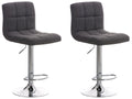 Set van 2 Barkrukken - Stijlvolle Stoelen - 360° Draaibaar & Hoogte Verstelbaar Kleur lichtgrijs