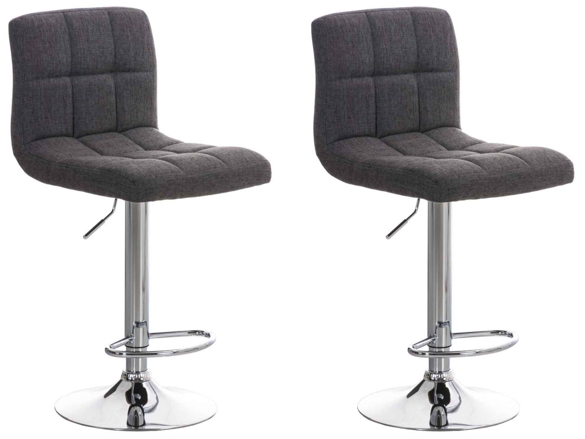 Set van 2 Barkrukken - Stijlvolle Stoelen - 360° Draaibaar & Hoogte Verstelbaar Kleur lichtgrijs