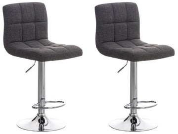 Set van 2 Barkrukken - Stijlvolle Stoelen - 360° Draaibaar & Hoogte Verstelbaar Kleur lichtgrijs