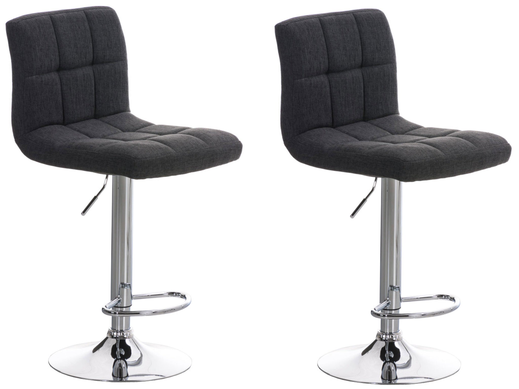 2-delige Set Barkrukken - Barstoelen - Maximaal Zitcomfort Kleur donkergrijs