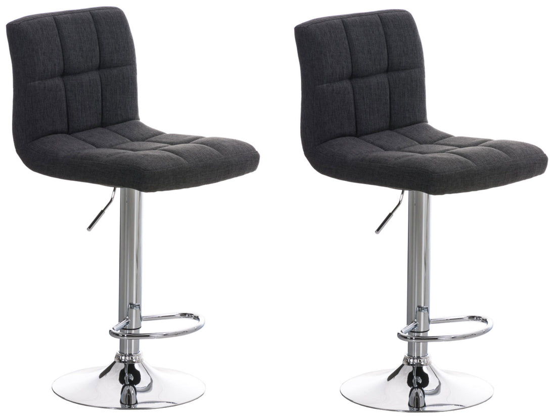 2-delige Set Barkrukken - Barstoelen - Maximaal Zitcomfort Kleur donkergrijs