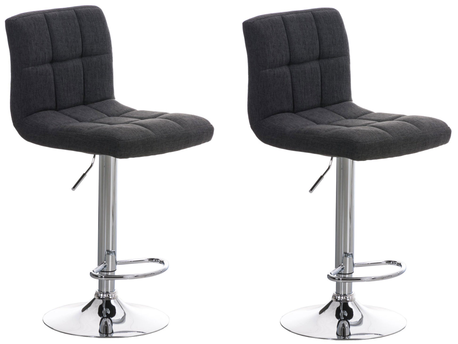 2-delige Set Barkrukken - Barstoelen - Maximaal Zitcomfort Kleur donkergrijs