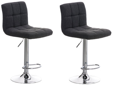 2-delige Set Barkrukken - Barstoelen - Maximaal Zitcomfort Kleur donkergrijs
