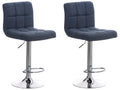 2-delige Comfortabele Barkrukken - Eetkamerstoelen, 360° Draaibaar Zithoogte Verstelbaar Kleur blauw