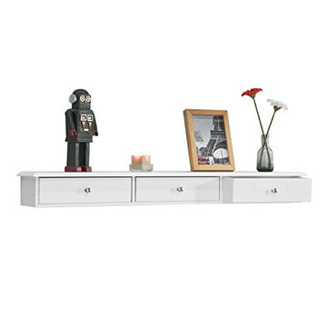 Wandplank Zwevende Plank Wandlades-Wandopslag Display-eenheid met 3 Laden