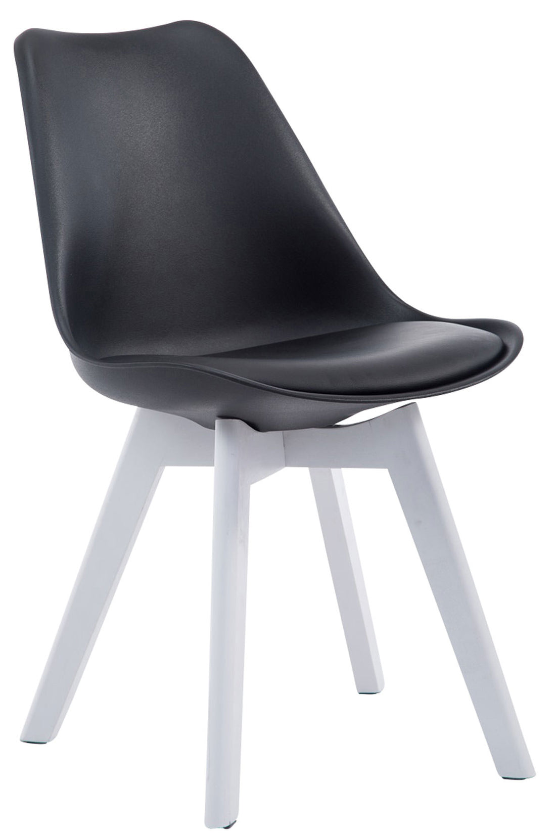 Set van 4 Eetkamerstoelen - Keukenstoelen - Exclusief Design, Comfortabel Zitten Kleur zwart
