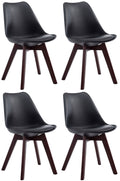 4-delige Set Moderne Eetkamerstoelen - Relaxstoelen - Comfortabel Zitten Kleur zwart