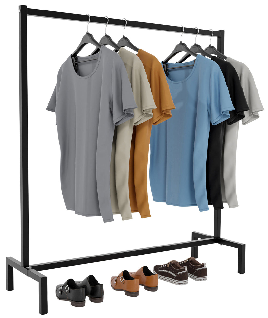 Industrieel Kledingrek - Loftstijl Ophangoplossing - Ruimtebesparend Design Kleur zwart Maat 120x38x120
