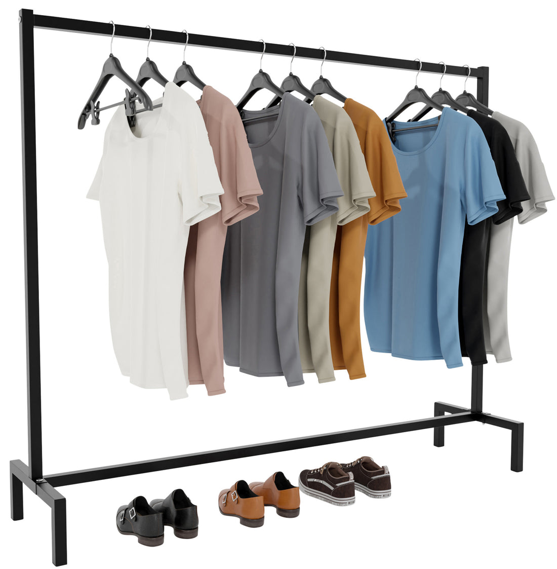 Industrieel Kledingrek - Loftstijl Ophangoplossing - Ruimtebesparend Design Kleur zwart Maat 120x38x120