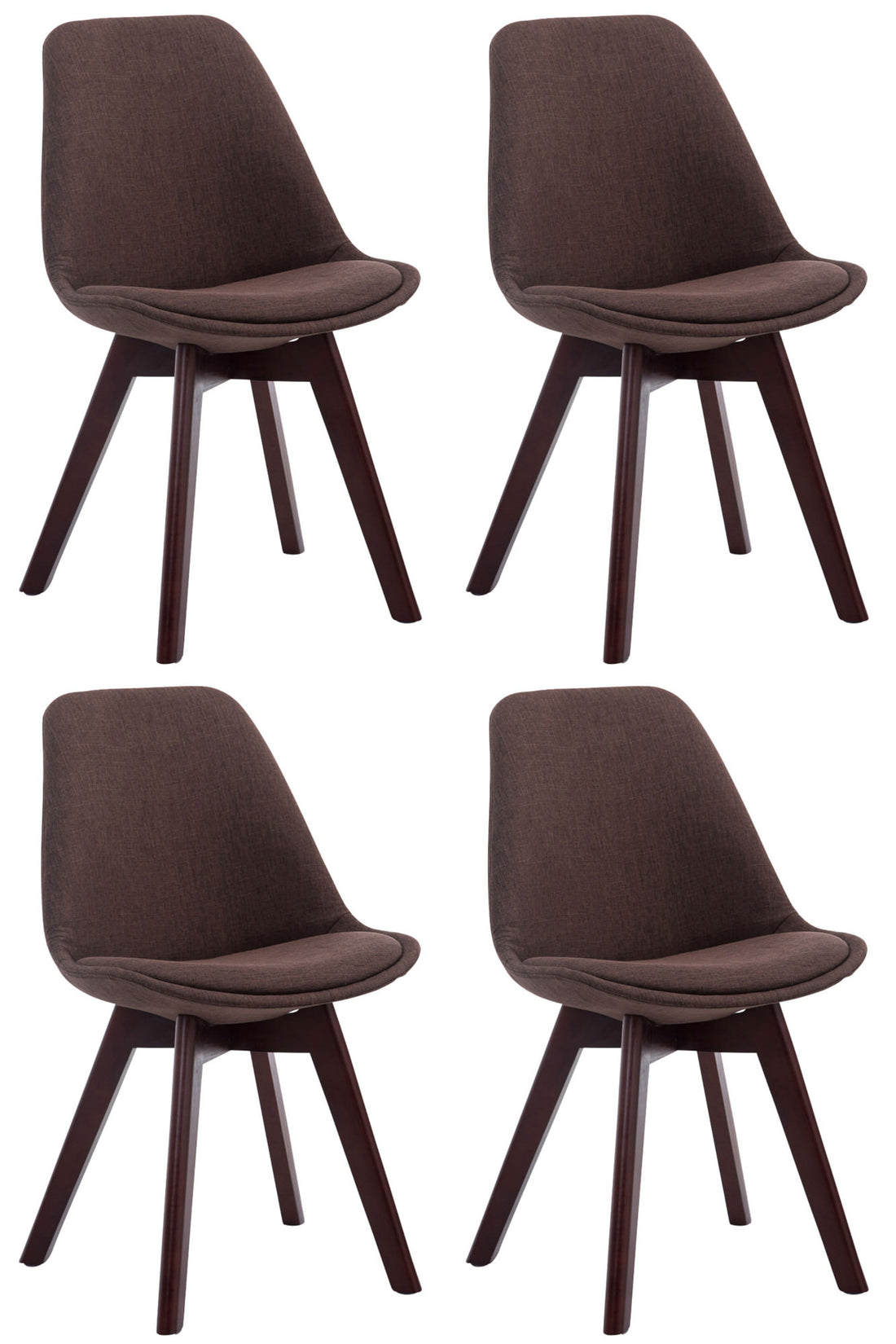 4-delige set Bezoekersstoelen - Eetkamerstoelen - Comfortabele Zithouding Kleur blauw Onderstel Kleur walnoot