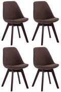 4-delige set Bezoekersstoelen - Eetkamerstoelen - Comfortabele Zithouding Kleur bruin Onderstel Kleur walnoot