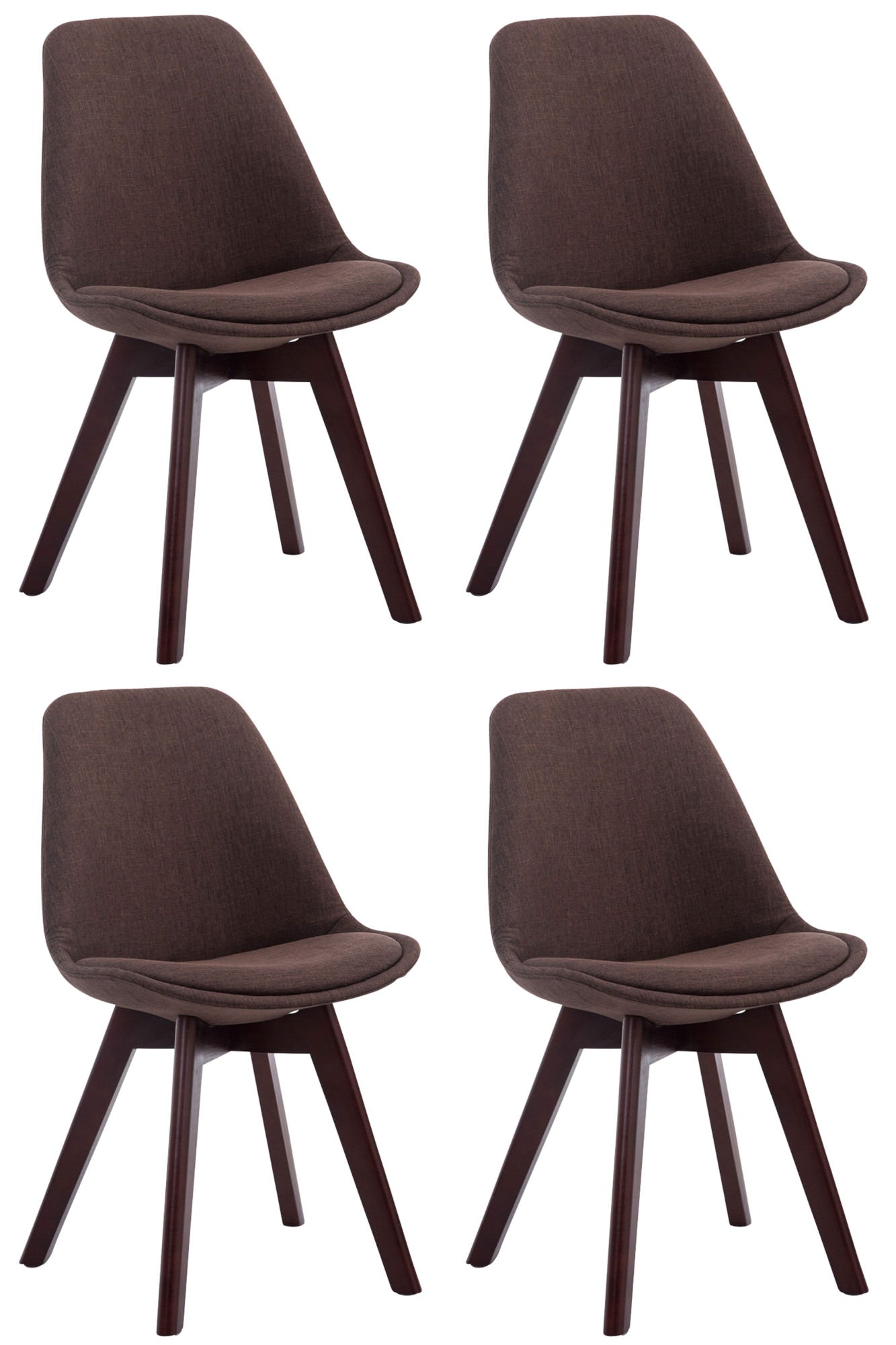 4-delige set Bezoekersstoelen - Eetkamerstoelen - Comfortabele Zithouding Kleur bruin Onderstel Kleur walnoot