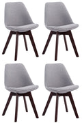4-delige set Bezoekersstoelen - Eetkamerstoelen - Comfortabele Zithouding Kleur grijs Onderstel Kleur walnoot