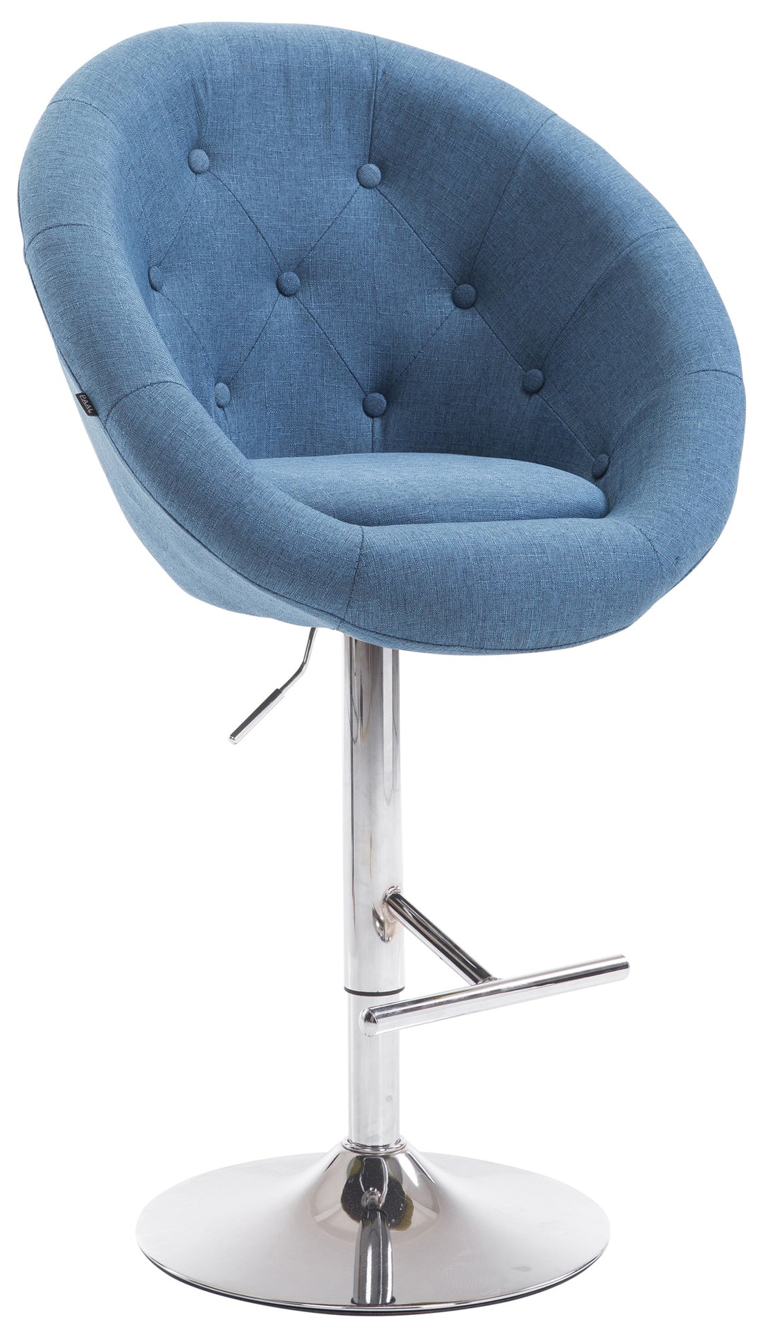 Barkruk - Hoge Kruk - Optimaal Zitcomfort en 360° Draaibaar, In Hoogte Verstelbaar Kleur blauw Onderstel Kleur chroom