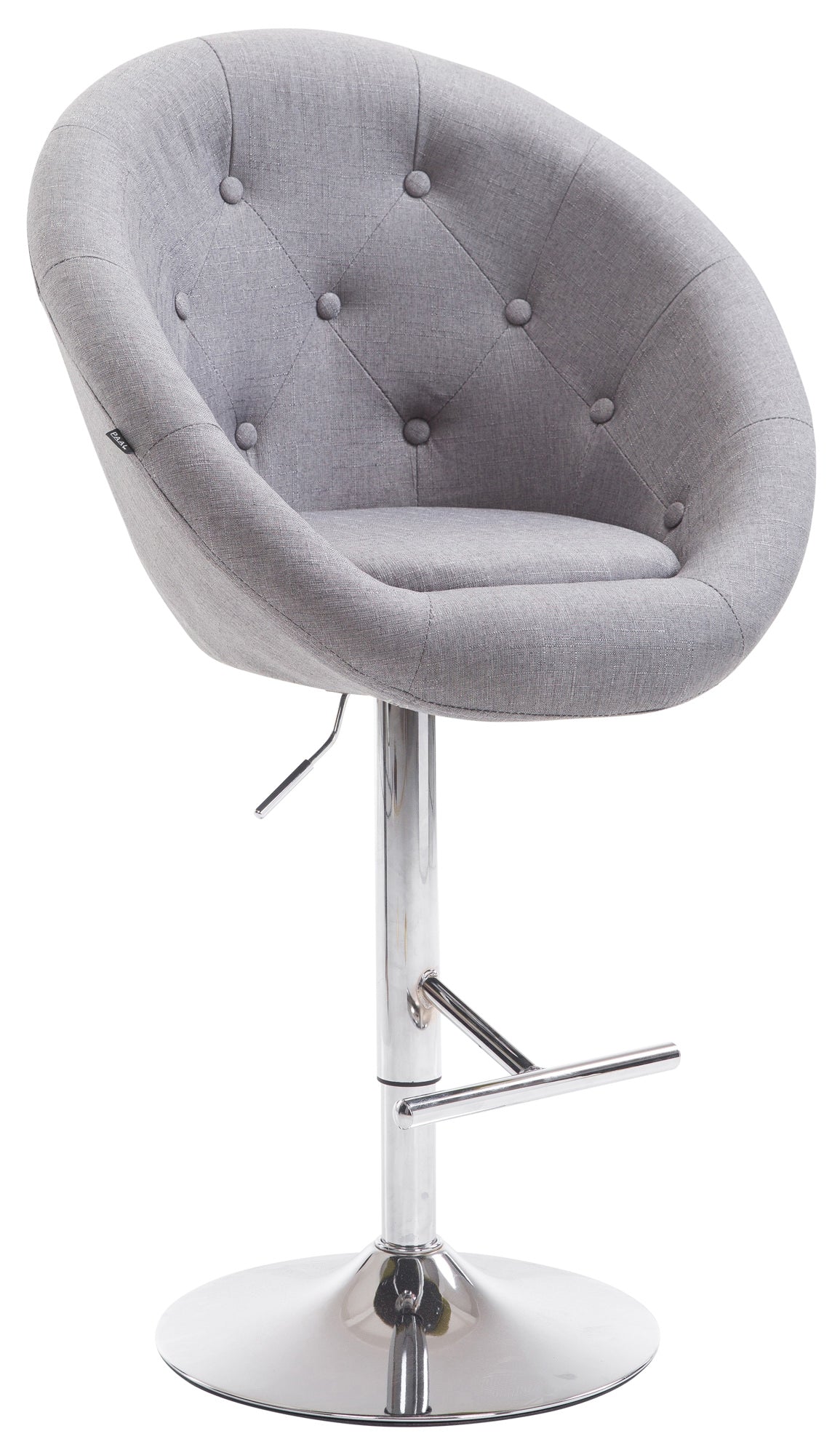 Barkruk - Hoge Kruk - Optimaal Zitcomfort en 360° Draaibaar, In Hoogte Verstelbaar Kleur grijs Onderstel Kleur chroom