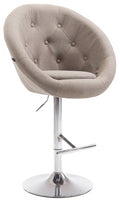 Barkruk - Hoge Kruk - Optimaal Zitcomfort en 360° Draaibaar, In Hoogte Verstelbaar Kleur taupe Onderstel Kleur chroom
