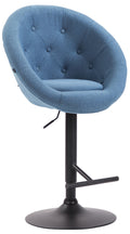Barkruk - Hoge Kruk - Optimaal Zitcomfort en 360° Draaibaar, In Hoogte Verstelbaar Kleur blauw Onderstel Kleur zwart