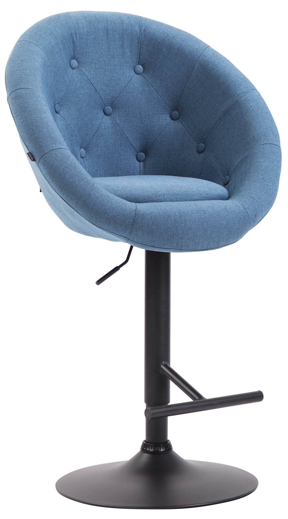 Barkruk - Hoge Kruk - Optimaal Zitcomfort en 360° Draaibaar, In Hoogte Verstelbaar Kleur blauw Onderstel Kleur zwart