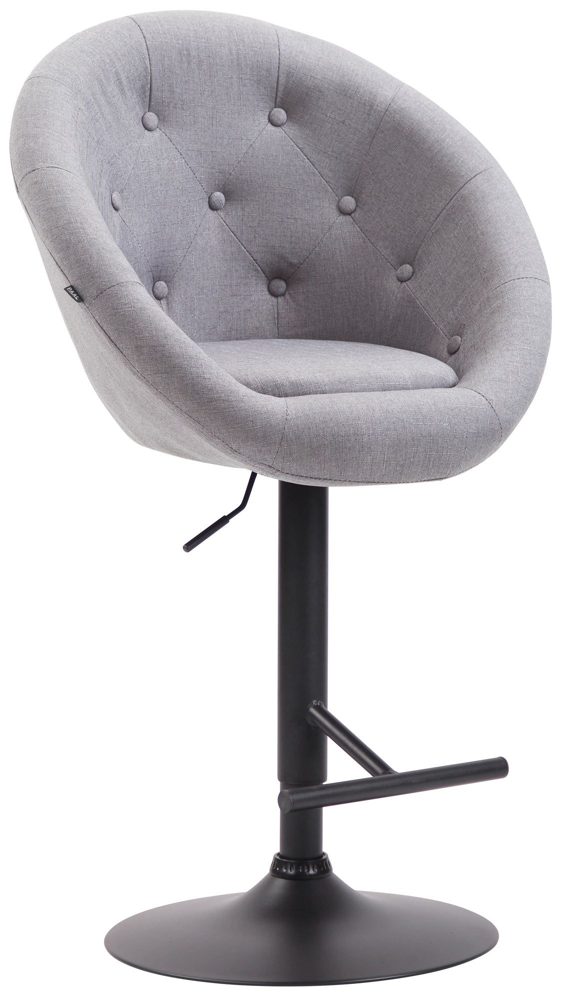 Barkruk - Hoge Kruk - Optimaal Zitcomfort en 360° Draaibaar, In Hoogte Verstelbaar Kleur grijs Onderstel Kleur zwart