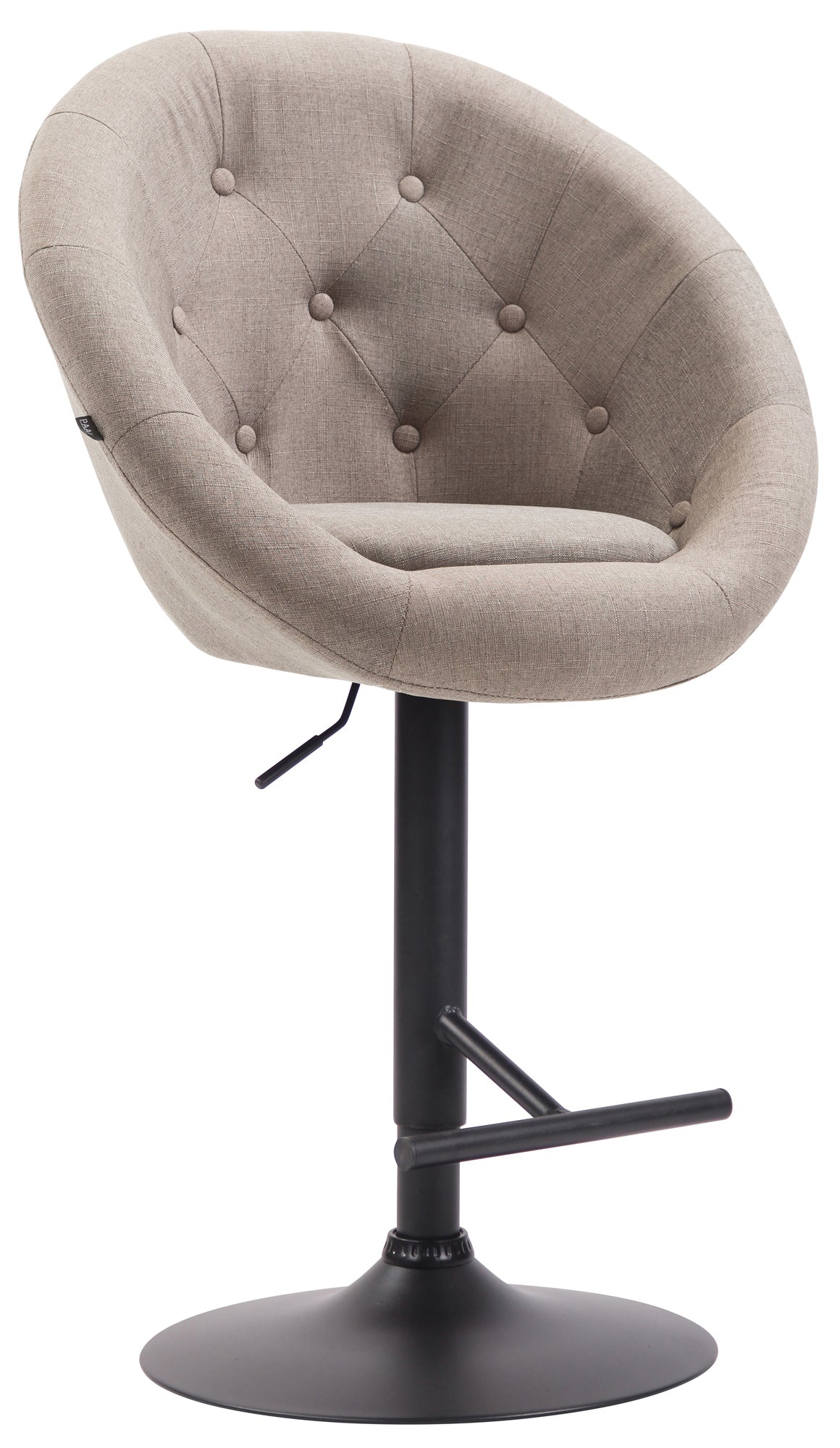 Barkruk - Hoge Kruk - Optimaal Zitcomfort en 360° Draaibaar, In Hoogte Verstelbaar Kleur taupe Onderstel Kleur zwart