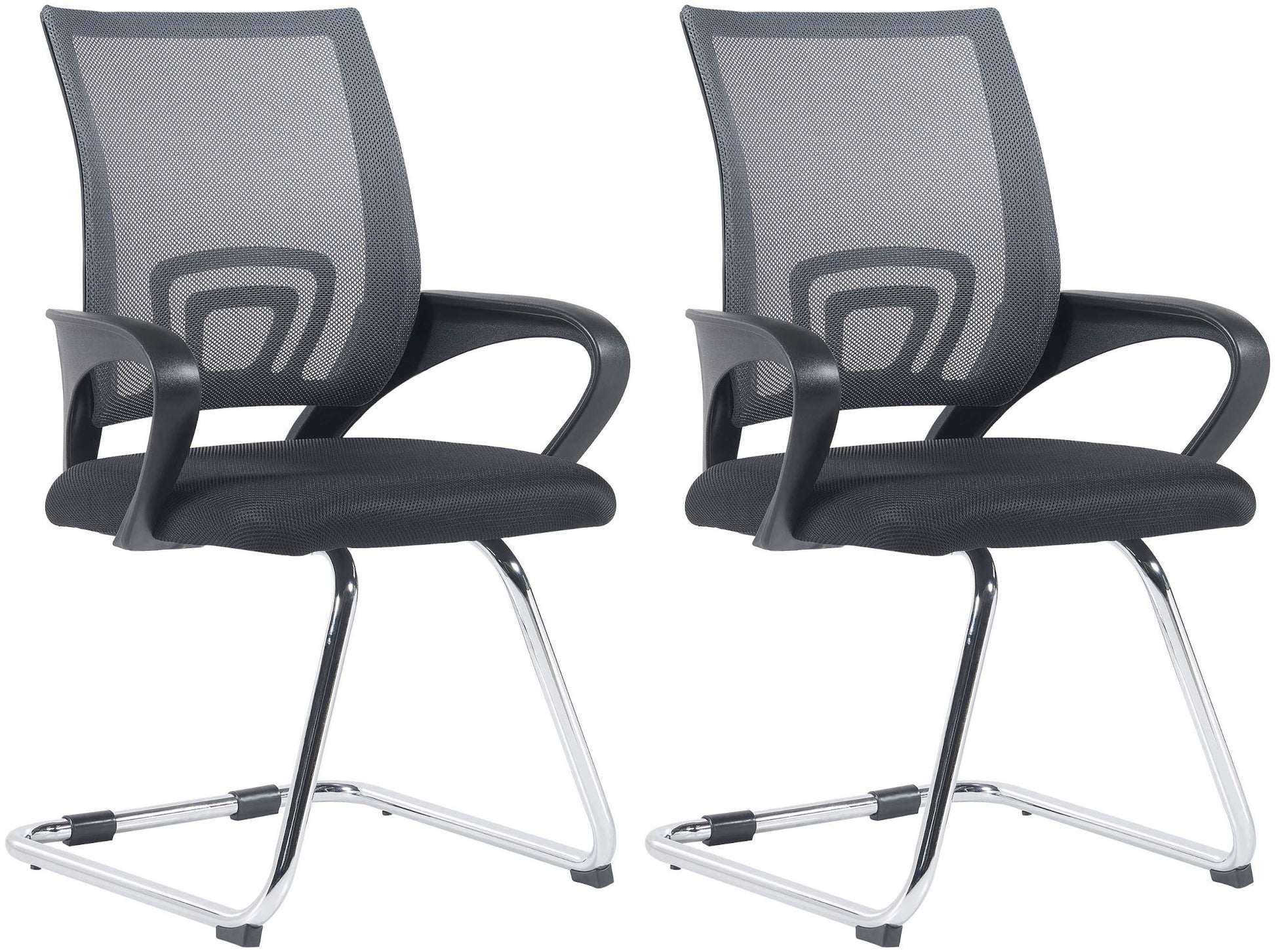 2-delige Set Schommelstoelen - Wiebelstoelen - Ergonomisch Comfort Kleur grijs