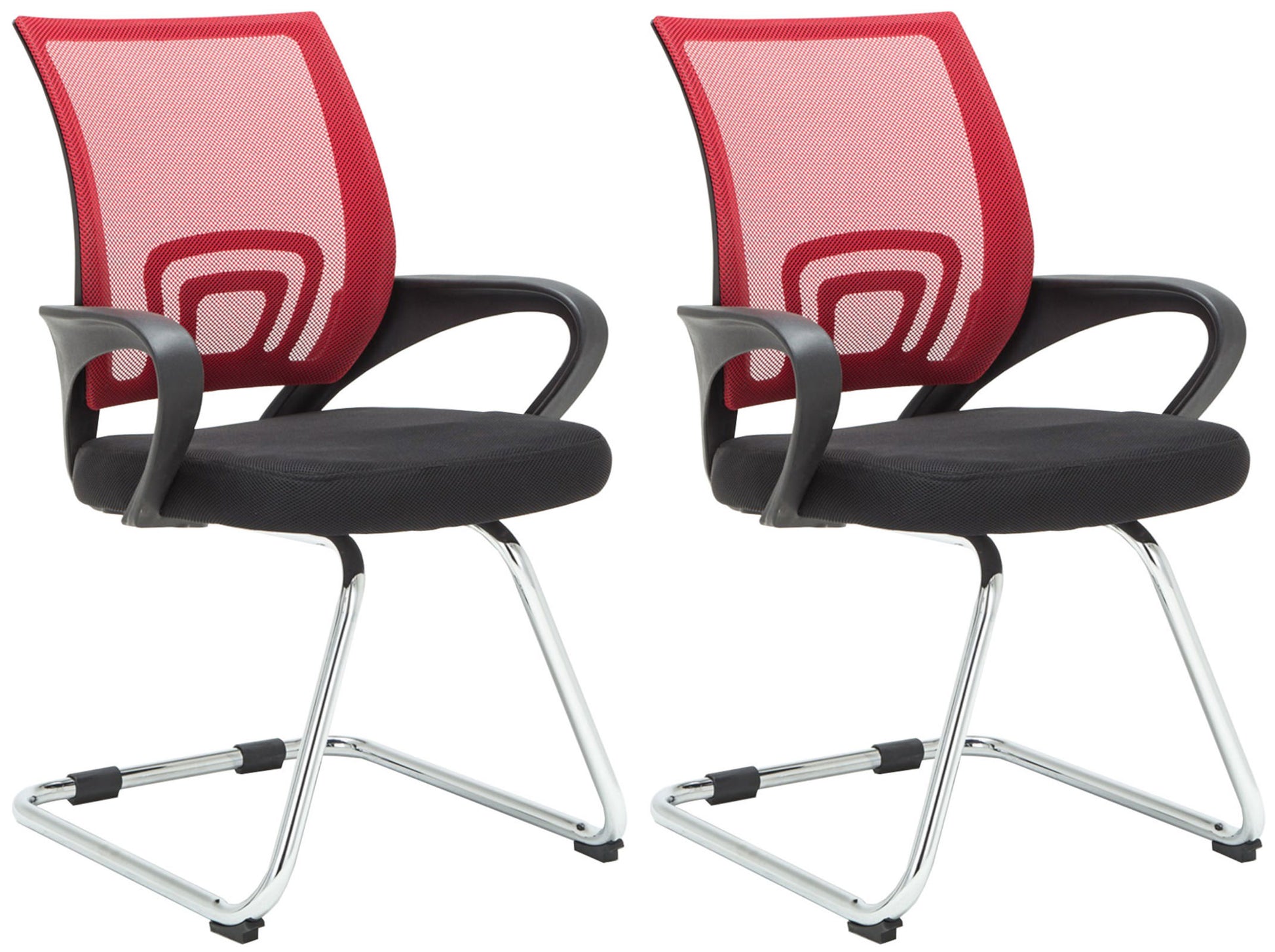 2-delige Set Schommelstoelen - Wiebelstoelen - Ergonomisch Comfort Kleur rood