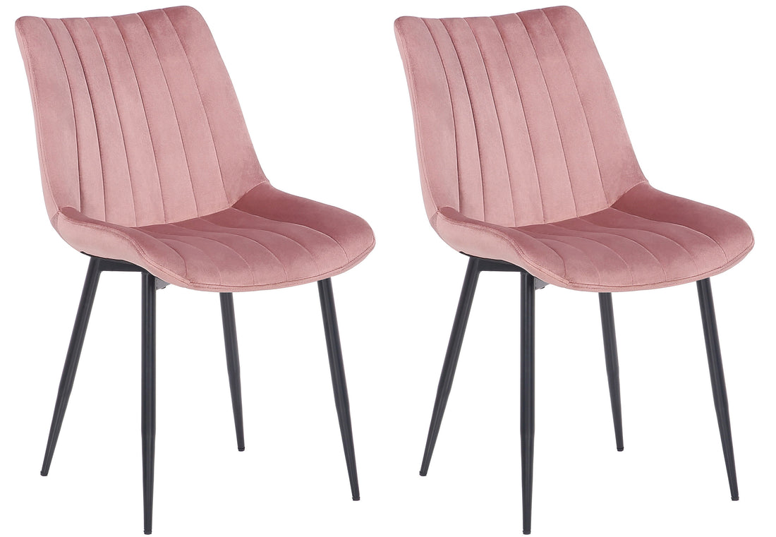 Set van 2 Fluwelen Eetstoelen - Velvet Stoelen - Comfortabele Bekleding, Modern Design Kleur groen