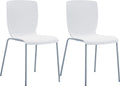 2-delige set Stapelstoelen - Polypropyleen Stoelen - Ruimtebesparend ontwerp Kleur wit