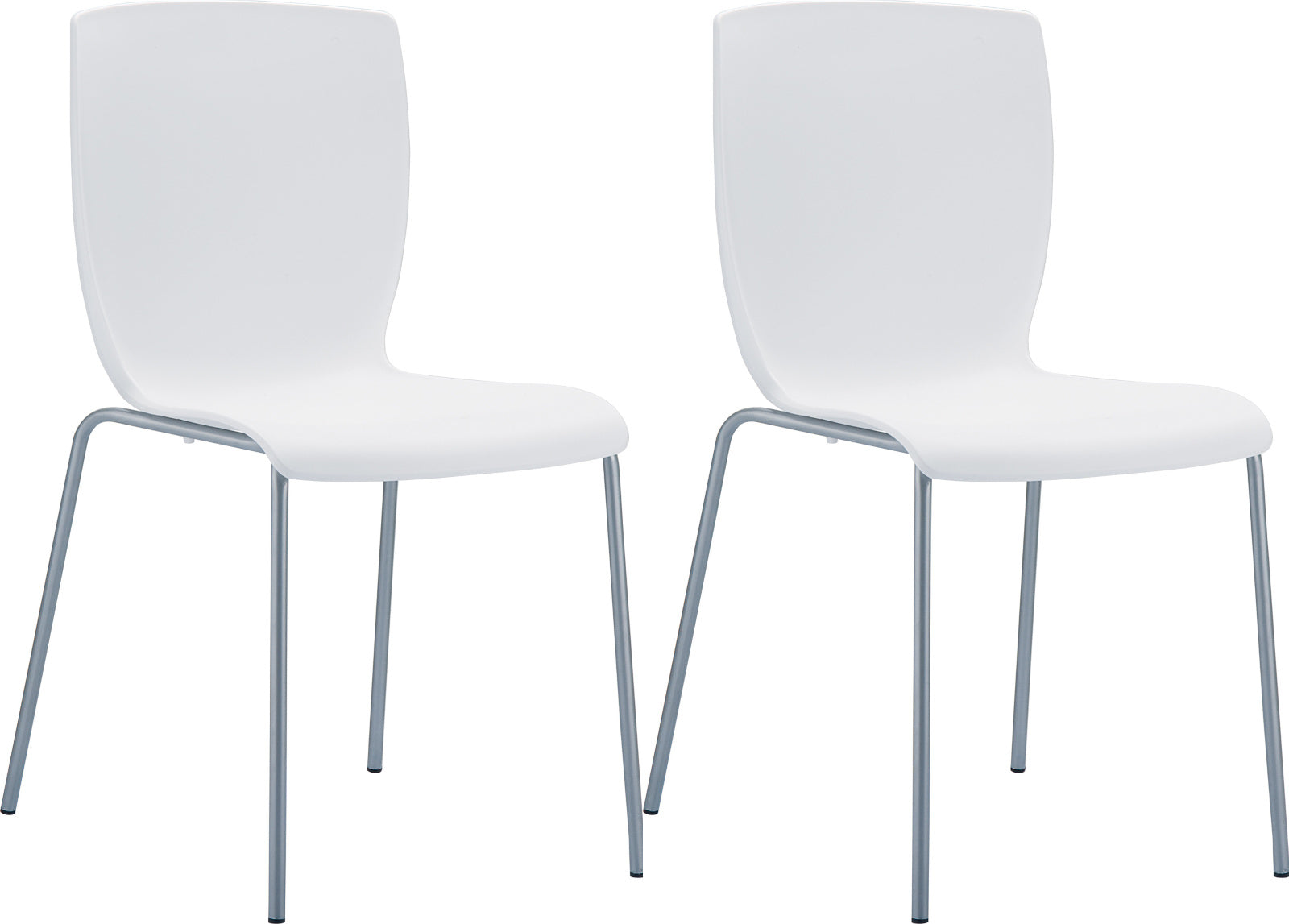 2-delige set Stapelstoelen - Polypropyleen Stoelen - Ruimtebesparend ontwerp Kleur wit