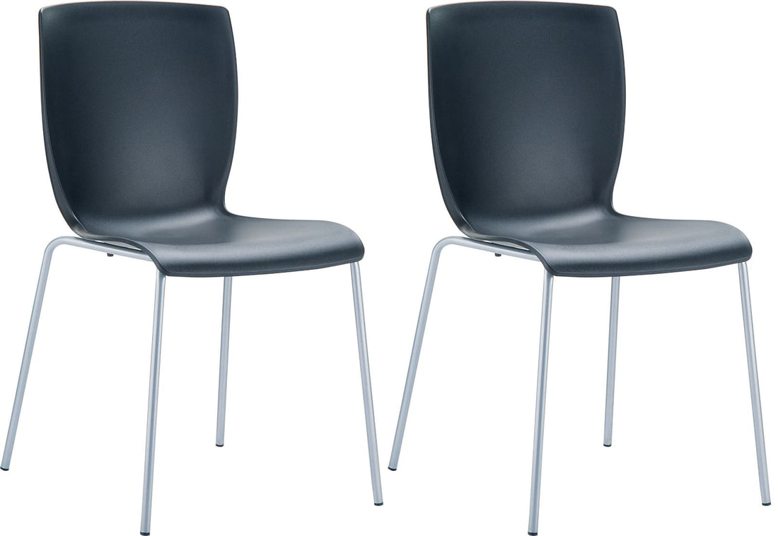 2-delige set Stapelstoelen - Polypropyleen Stoelen - Ruimtebesparend ontwerp Kleur wit