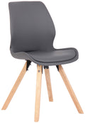 Bezoekersstoel, Gaststoel - Comfortabele Zithouding - Kunststof/Fluweel/Stof Opties Kleur grijs Materiaal kunstleer