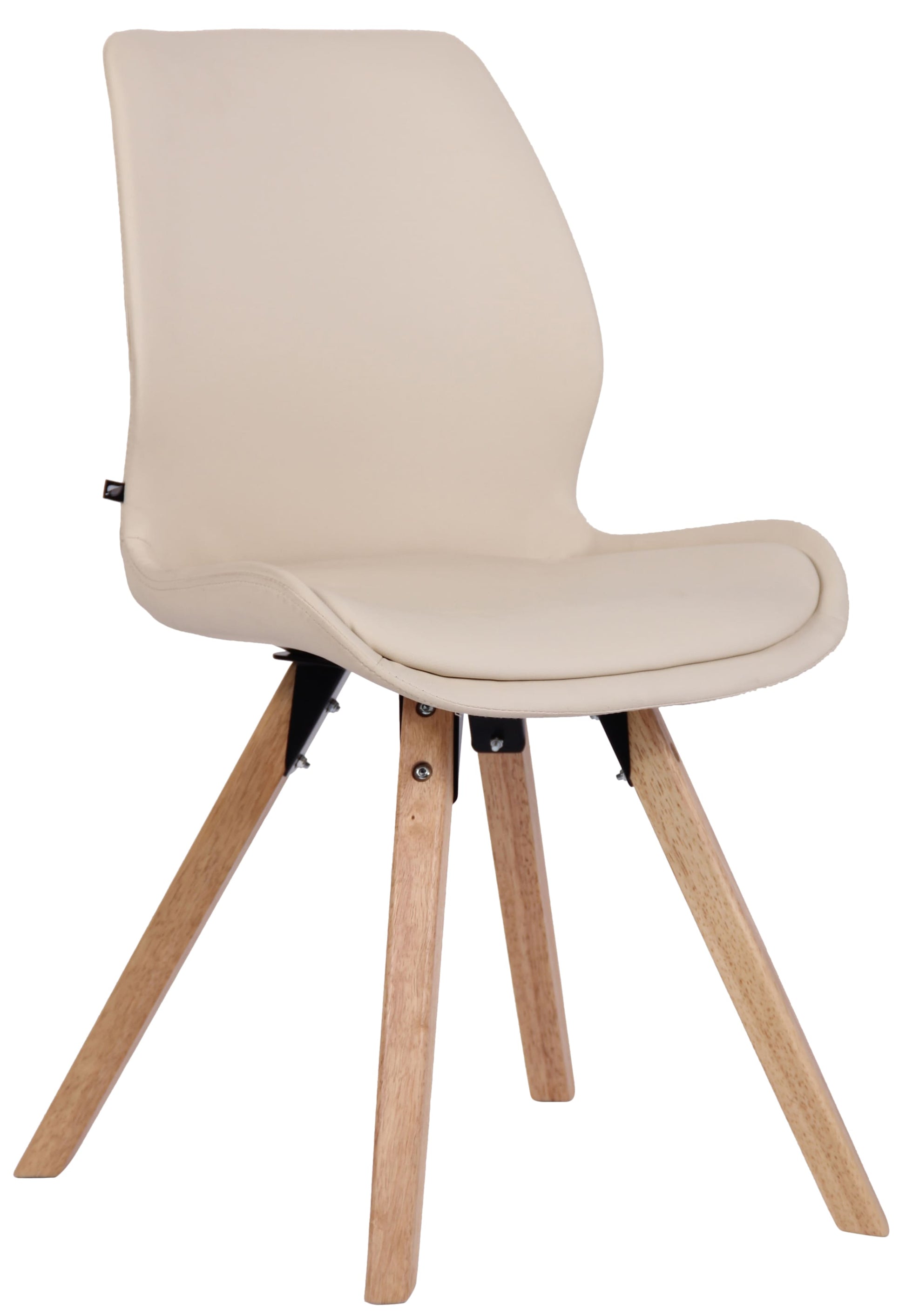 Bezoekersstoel, Gaststoel - Comfortabele Zithouding - Kunststof/Fluweel/Stof Opties Kleur crème Materiaal kunstleer