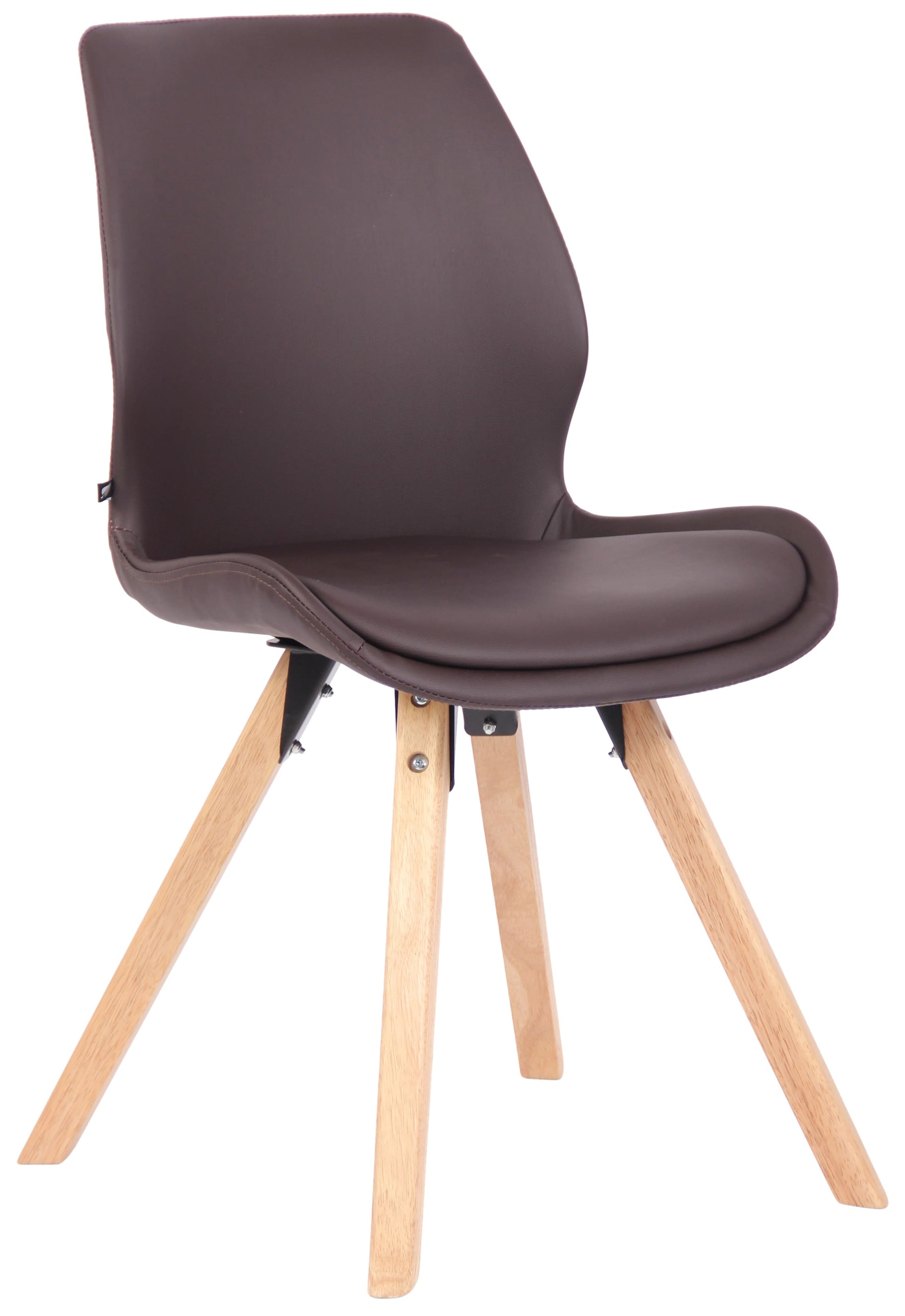 Bezoekersstoel, Gaststoel - Comfortabele Zithouding - Kunststof/Fluweel/Stof Opties Kleur bruin Materiaal kunstleer