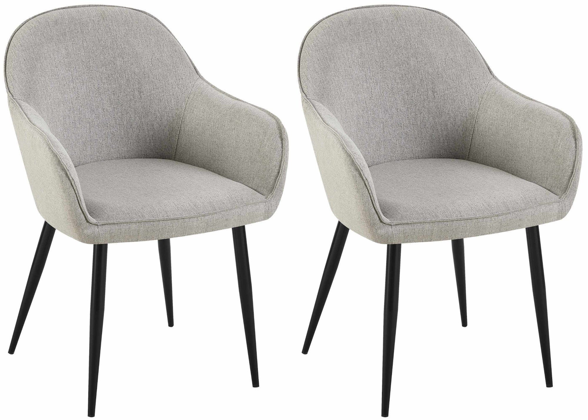 Set van 2 Eetkamerstoelen - Boise Stoelen - Comfortabele Zitting Kleur grijs