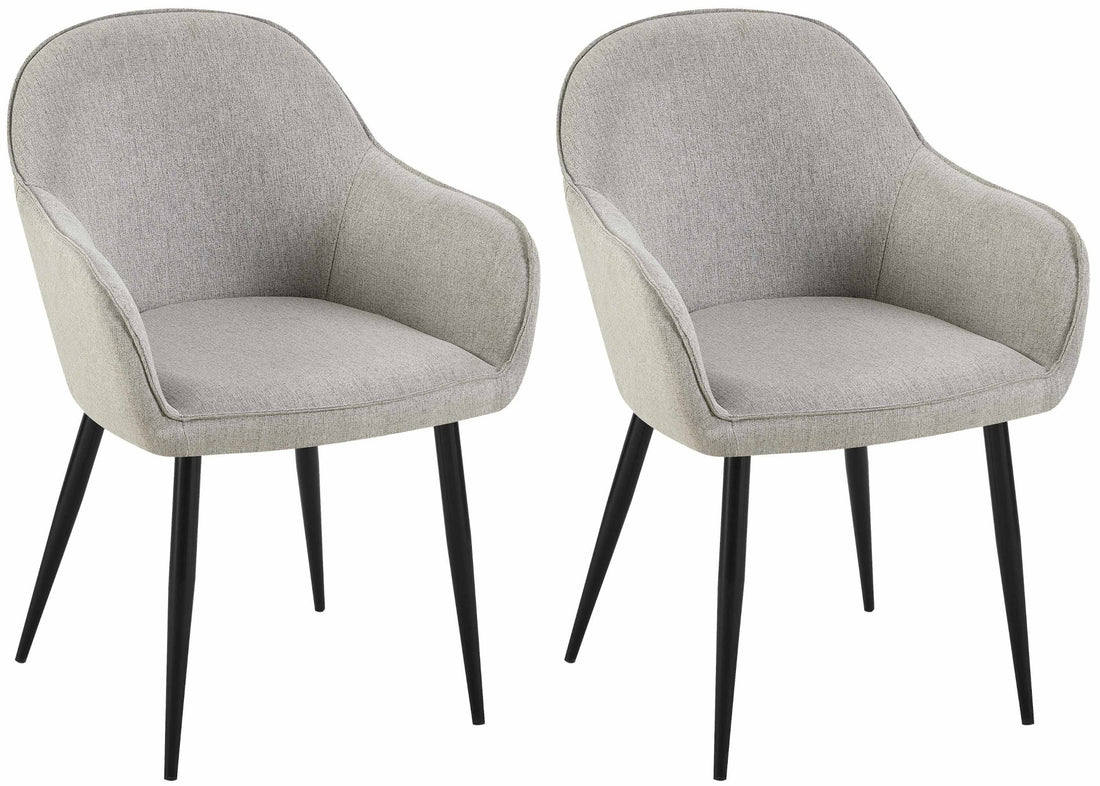 Set van 2 Eetkamerstoelen - Boise Stoelen - Comfortabele Zitting Kleur grijs
