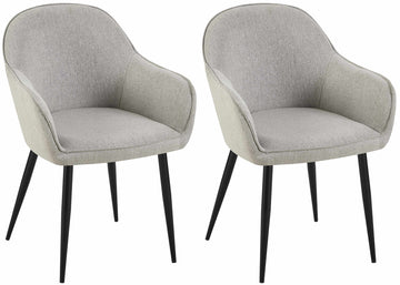 Set van 2 Eetkamerstoelen - Boise Stoelen - Comfortabele Zitting Kleur grijs