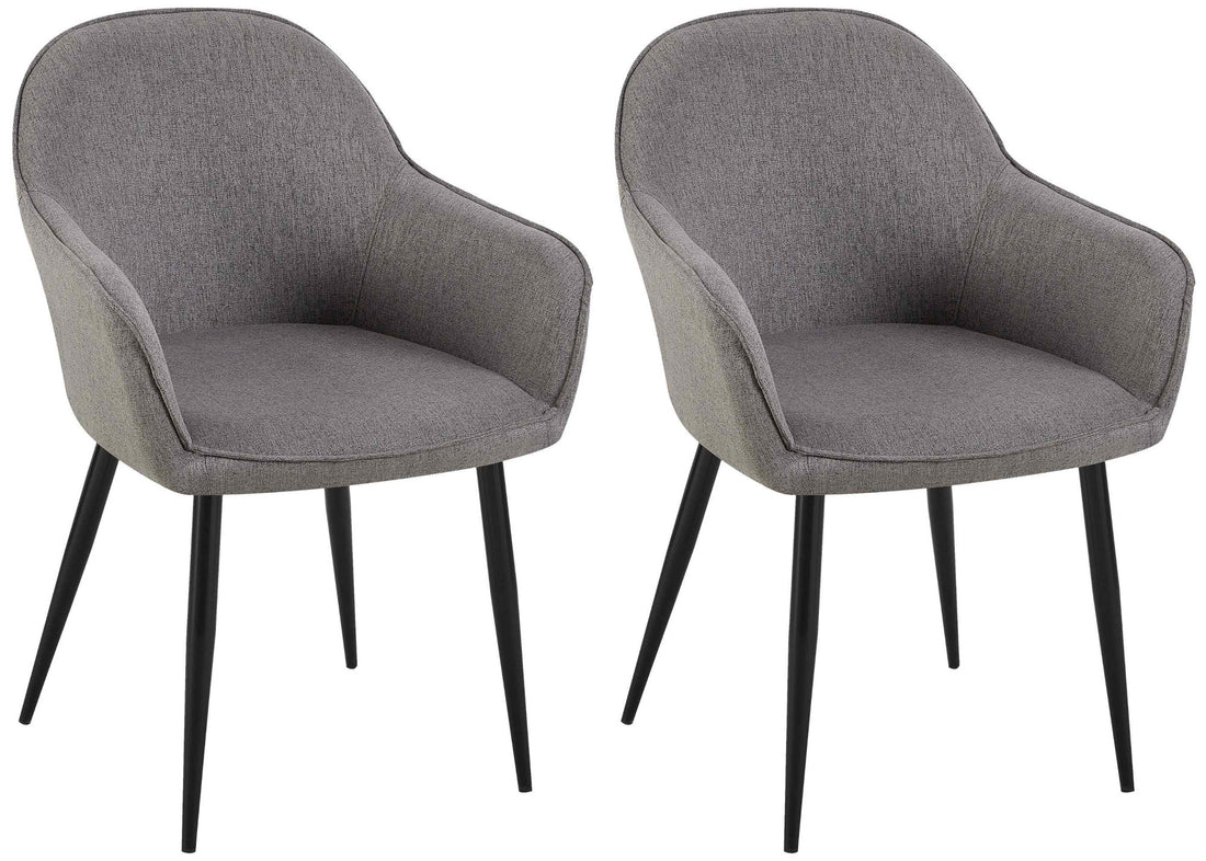 Set van 2 Eetkamerstoelen - Boise Stoelen - Comfortabele Zitting Kleur grijs