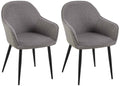 Set van 2 Eetkamerstoelen - Boise Stoelen - Comfortabele Zitting Kleur donkergrijs