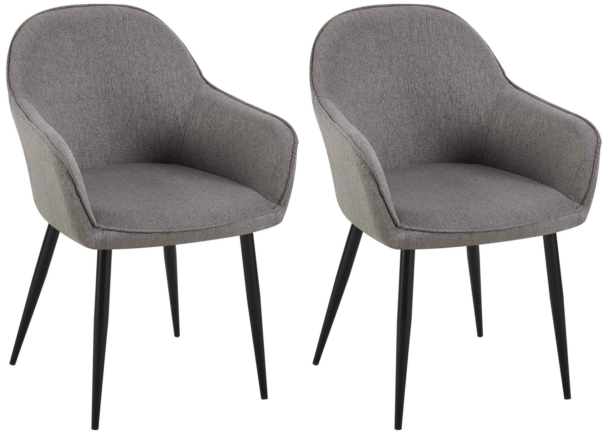 Set van 2 Eetkamerstoelen - Boise Stoelen - Comfortabele Zitting Kleur donkergrijs