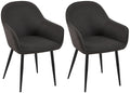Set van 2 Eetkamerstoelen - Boise Stoelen - Comfortabele Zitting Kleur zwart