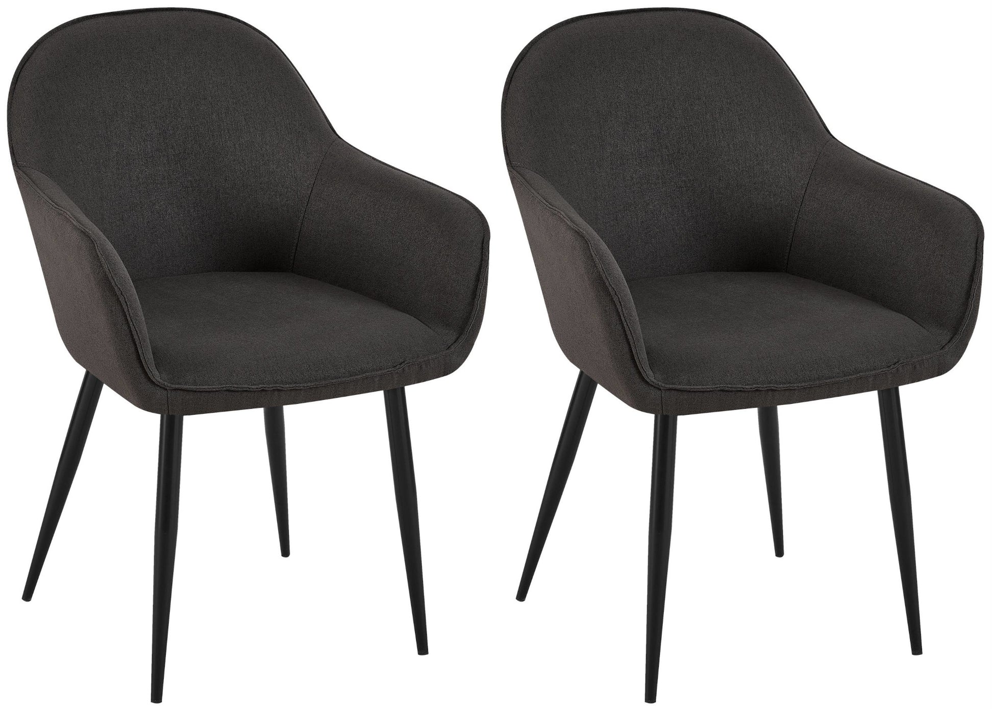 Set van 2 Eetkamerstoelen - Boise Stoelen - Comfortabele Zitting Kleur zwart