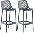 Set van 2 Buiten Barkrukken - Barstoelen - Waterafstotend & UV-bestendig Kleur donkergrijs